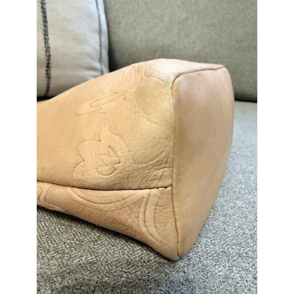 Vintage Fossil Embossed Genuine Leather Purse Crossbody Bag Tan Beige Y2K 90s - Picture 10 of 13